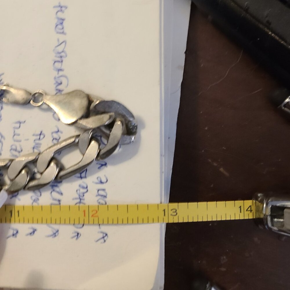 $899 Long Solid 925 Sterling Silver Figaro Link C… - image 4